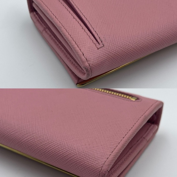 Prada Long leather Wallet in Peonia Saffiano Metal Pink Metallic w/ card holder - Picture 13 of 16